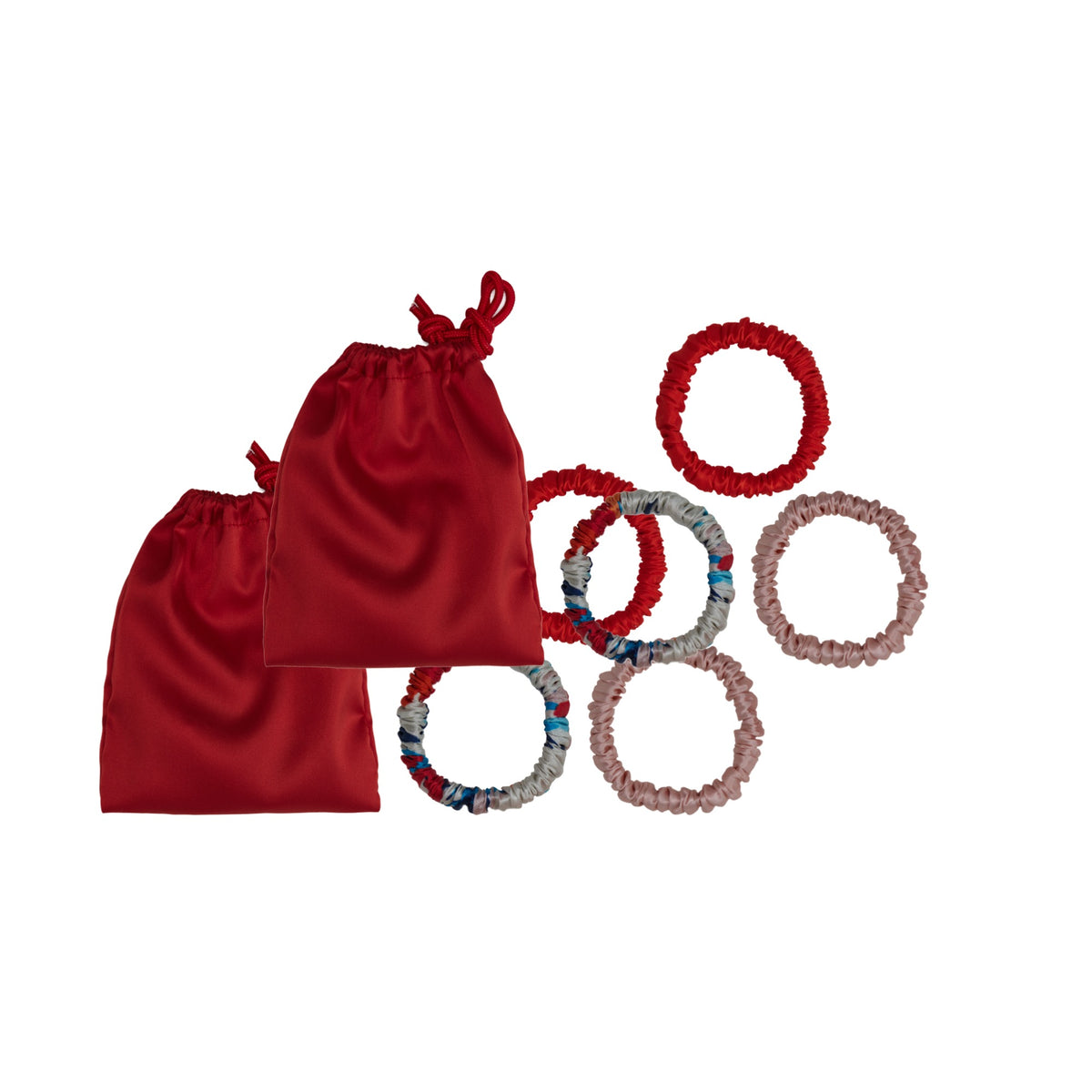 Haarbänder - Silk Scrunchies - Grenadine